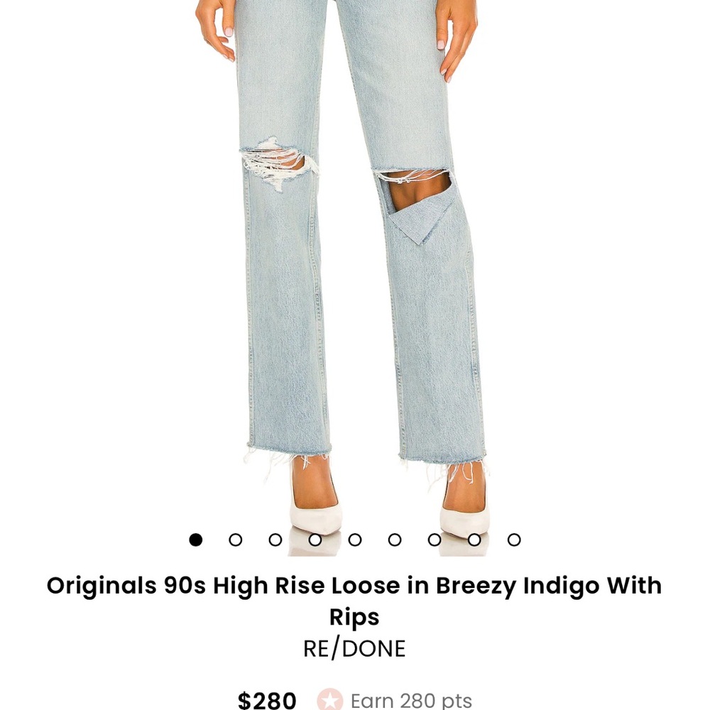 RE/DONE 90S HIGH RISE LOOSE
BREEZY INDIGO WITH RIPS